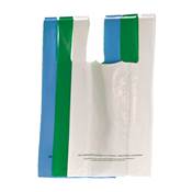 SAC PLASTIQUE ALIMENTAIRE BRETELLES PEBD 50 BLEU 26+12X45 PM