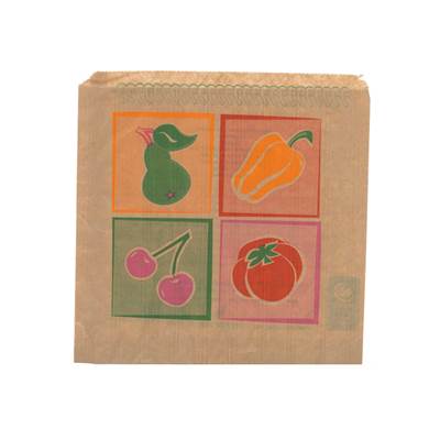 SAC PAPIER ALIMENTAIRE KRAFT ALIOS® IMPRIME 23X23 POUR 1KG FRUIT