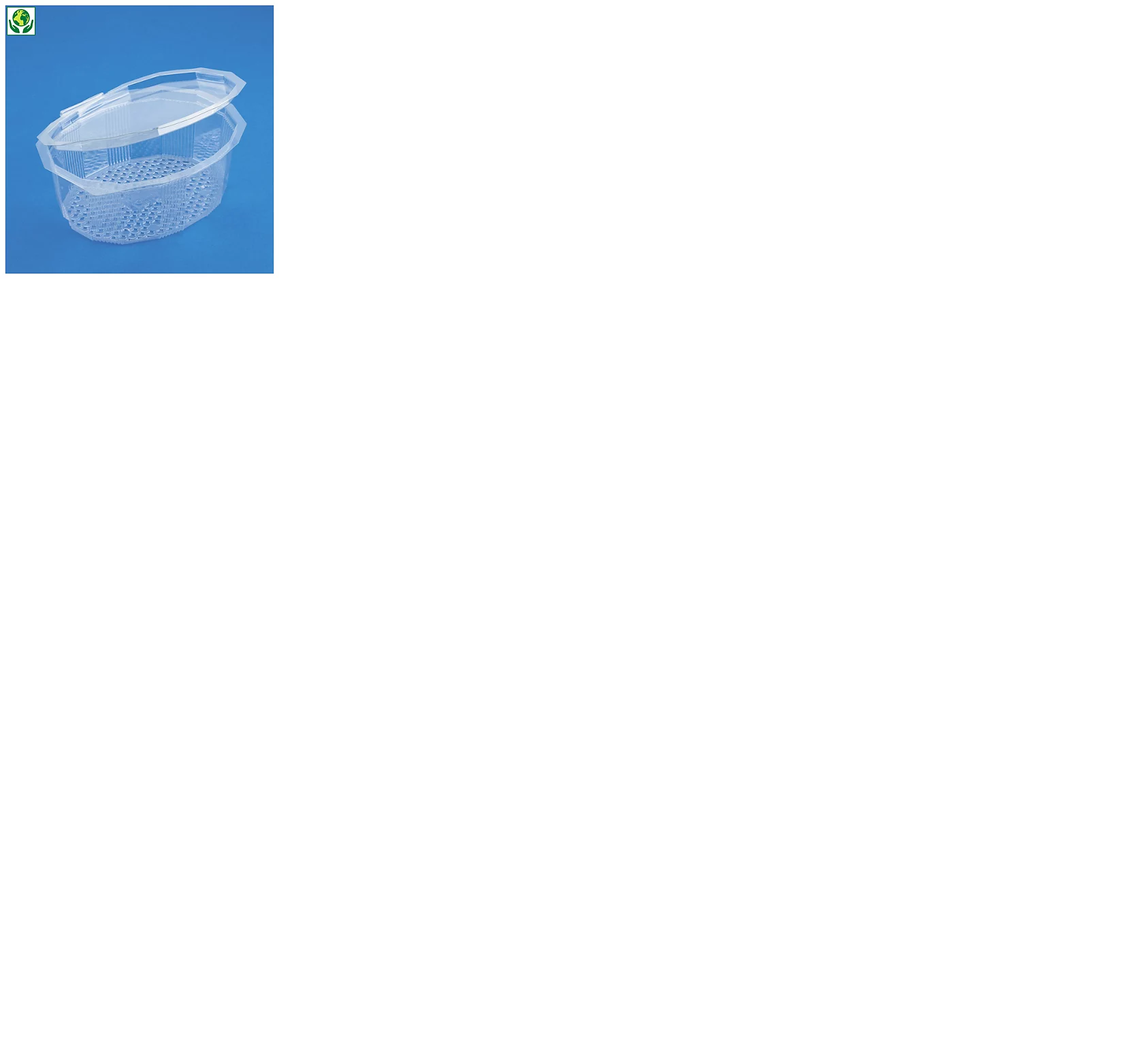 BARQUETTE ALIMENTAIRE OCTOGONALE AVEC COUVERCLE POUR 125ML