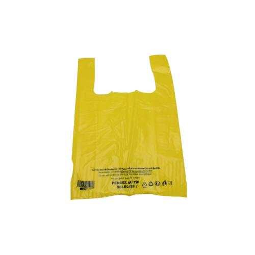 SAC BRETELLES PEBD 50µ JAUNE 26+12X45 PM