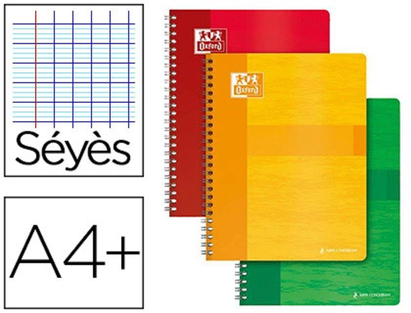 CAHIER CLAIREF. 180P SPIRALE A4 SEYES 90GRS (1)