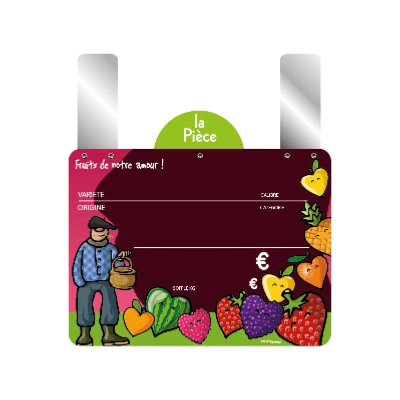 ETIQUETTE PRIMEUR HEULA 10X15CM ROULETTE +GRANDES PATTES (10)