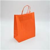 CABAS TENDANCE KRAFT ORANGE 18+8X22 +POIGNEES