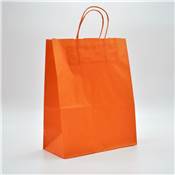 CABAS TENDANCE KRAFT ORANGE 23+12X30 +POIGNEES