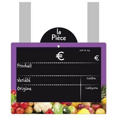 ARDOISE VITAMINE VIOLET 20X15CM DISQUE PATTES