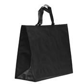 CABAS TISSE PP NOIR 42+19X35CM