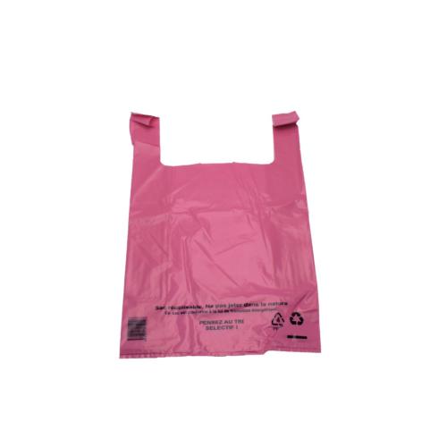 SAC BRETELLES PEBD 50µ ROSE 26+12X45 PM