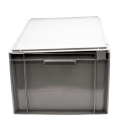 CAISSE PLASTIQUE GRIS 54L PLEINE+COUVERCLE (1)