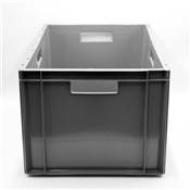 CAISSE PLASTIQUE GRIS 60L PLEINE