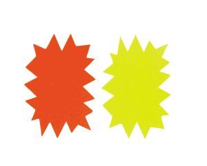 ETIQUETTE FLASH CARTON JAUNE/ORANGE FLUO 8X12 (10)