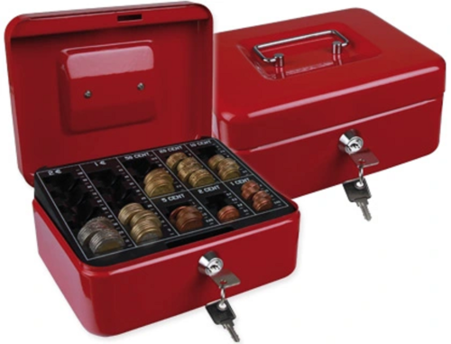 CAISSE MONNAIE ROUGE  20X15CM Q-CONNECT