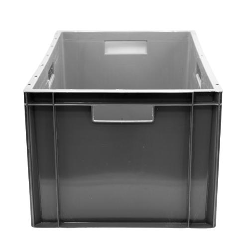 CAISSE PLASTIQUE GRISE 60L PLEINE