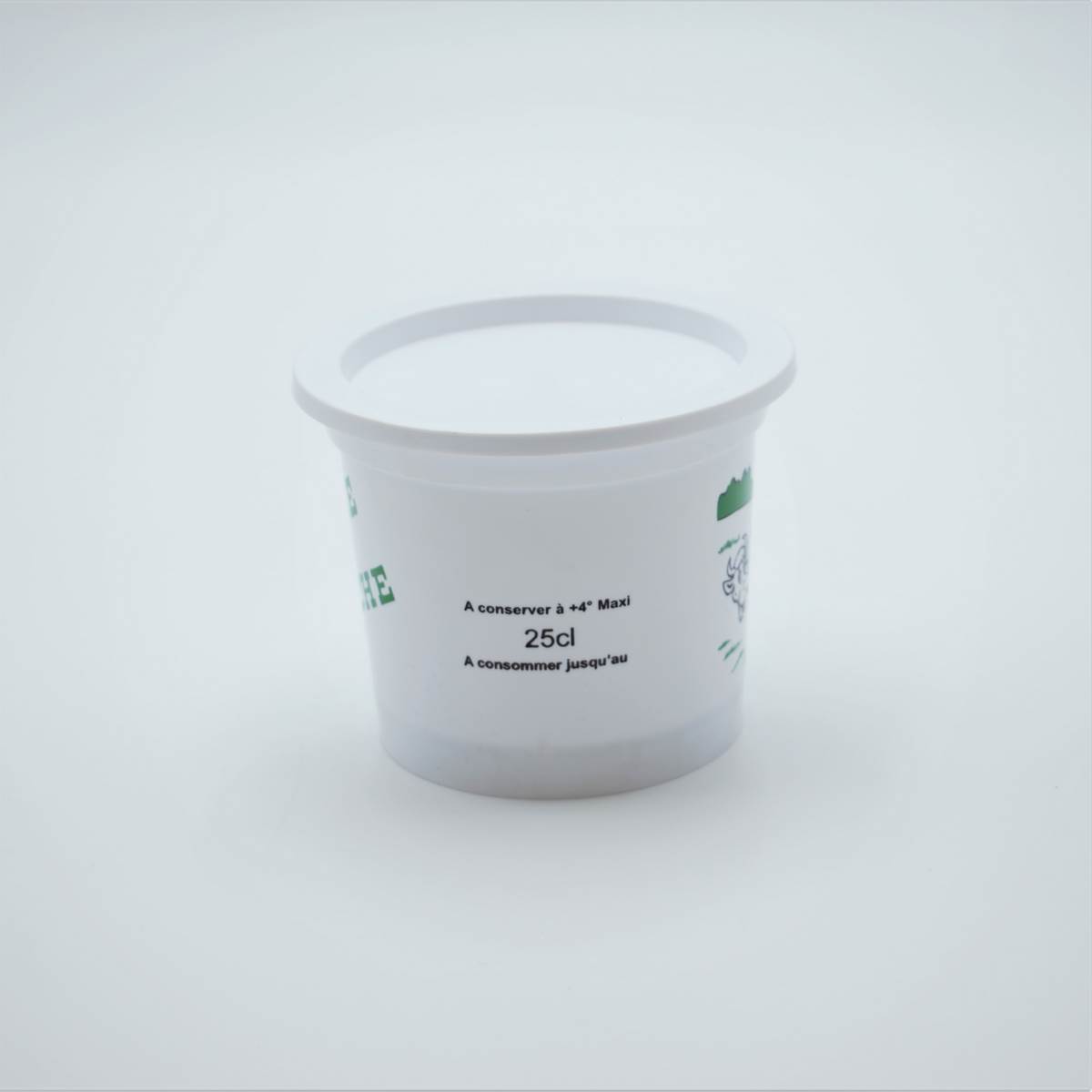 Pot Crème Fraîche avec couvercle 25 cl x 250 uv – Mani Hygiène