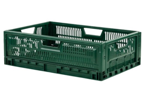 CAISSE PLASTIQUE VERTE PLIABLE 36L AJOUREE