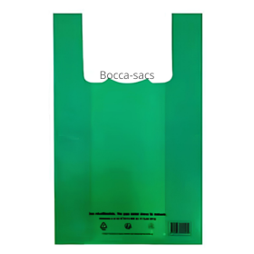 SAC BRETELLES PEBD 50µ VERT 26+12X45 PM REUTILISABLE (500)