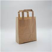 CABAS KRAFT BRUN 22+10X28 POIGNEES PLATES