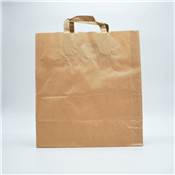 CABAS KRAFT BRUN 26+14X39 POIGNEES PLATES