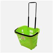 PANIER ROULANT VERT ANIS 34L POIGNEE TELESCOPIQUE