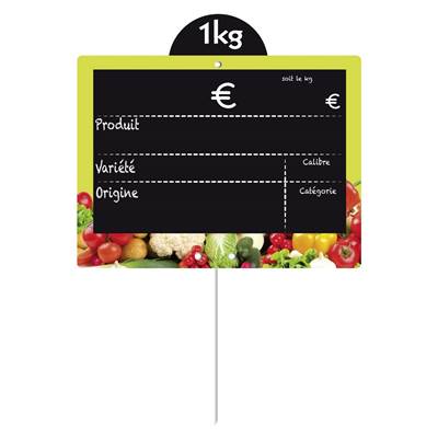 ARDOISE VITAMINE VERT ANIS 11X15CM DISQUE PIQUE