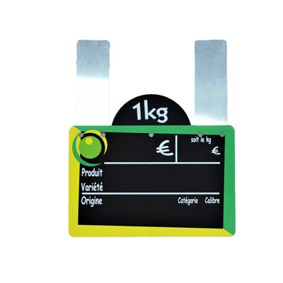 ARDOISE EURO JAUNE/VERT 10X15CM +PATTES