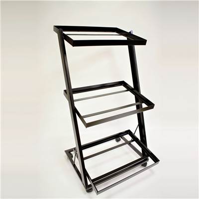 PRESENTOIR CAISSE BOIS NOIR +ROUES