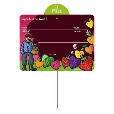 ETIQUETTE PRIMEUR HEULA 10X15CM ROULETTE +PIQUE (10)