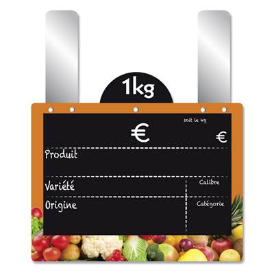 ARDOISE VITAMINE ORANGE 20X15CM DISQUE PATTES