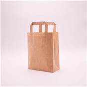 CABAS KRAFT BRUN 18+8X22 POIGNEES PLATES