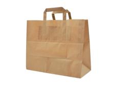 CABAS KRAFT TRAITEUR 32+17X27 POIGNEES PLATES (50)