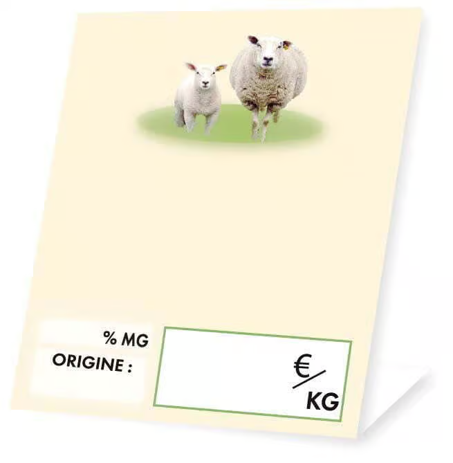 CHEVALET FROMAGE BREBIS VERT 6X10CM (10)