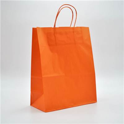 CABAS TENDANCE KRAFT ORANGE 23+12X30 +POIGNEES