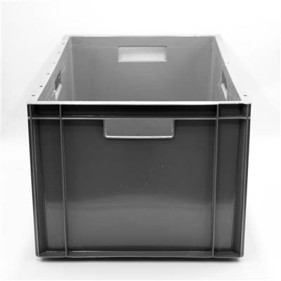 CAISSE PLASTIQUE GRIS 60L PLEINE