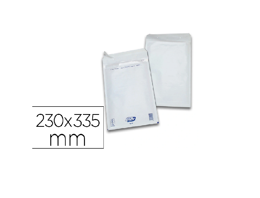 POCHETTE BULLES AIR KRAFT BLANC 75g 230X335 (X5)