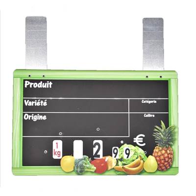 ARDOISE VITAMINE VERT ANIS 20X15CM PATTE+ROULETTE