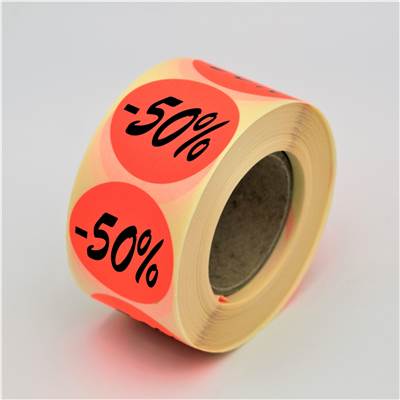 ETIQUETTE -50% ADHESIVE D36MM