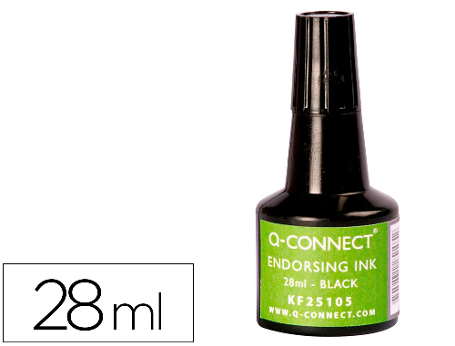 ENCRE Q-CONNECT NOIRE 28ML POUR TAMPON (1)