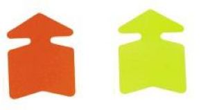 ETIQUETTE FLECHE CARTON JAUNE/ORANGE 12X16 (10)