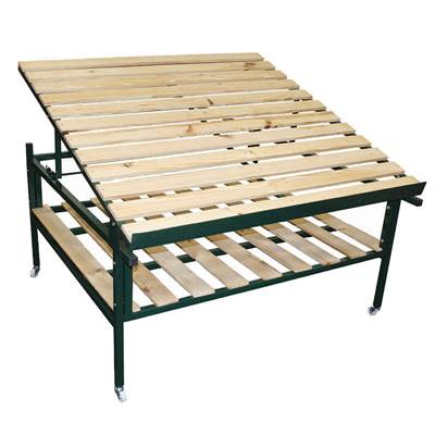 PRESENTOIR ACIER/BOIS 120X120H67 CARRE