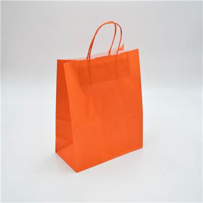 CABAS TENDANCE KRAFT ORANGE 18+8X22 +POIGNEES