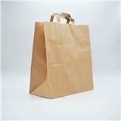 CABAS KRAFT BRUN 26+14X39 POIGNEES PLATES