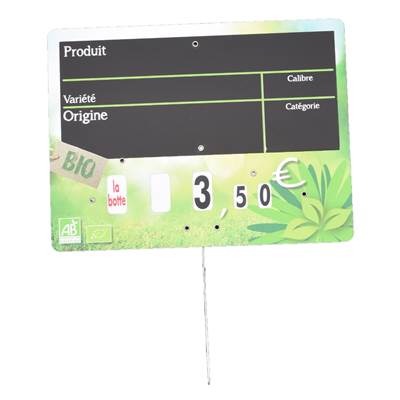 ARDOISE BIO FRAIS 20X15CM PIQUE+ROULETTES