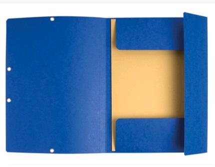 CHEMISE CARTON BLEU 24X32 RABATS+ELASTIQUES