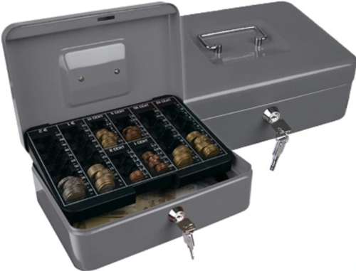 CAISSE MONNAIE GRISE 20X15CM Q-CONNECT